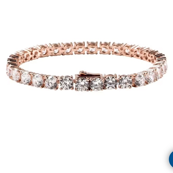 Lustro Stella Made with Finest CZ Tennis Bracelet in Vermeil Rose Gold Over Sil🆕 - Picture 3 of 7